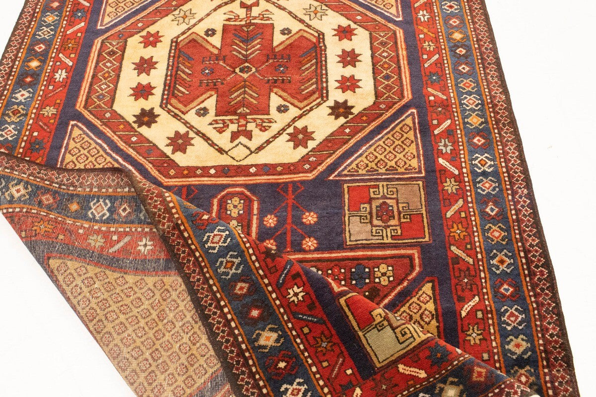 Heriz Geometric Wool Oriental Rug Farmho Hallway