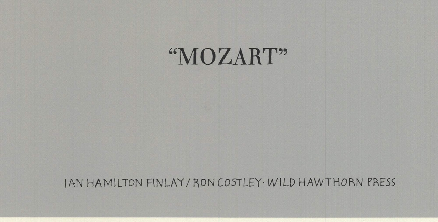 Ian Hamilton Finlay Homage To Mozart Signed " Lithograph Contempora