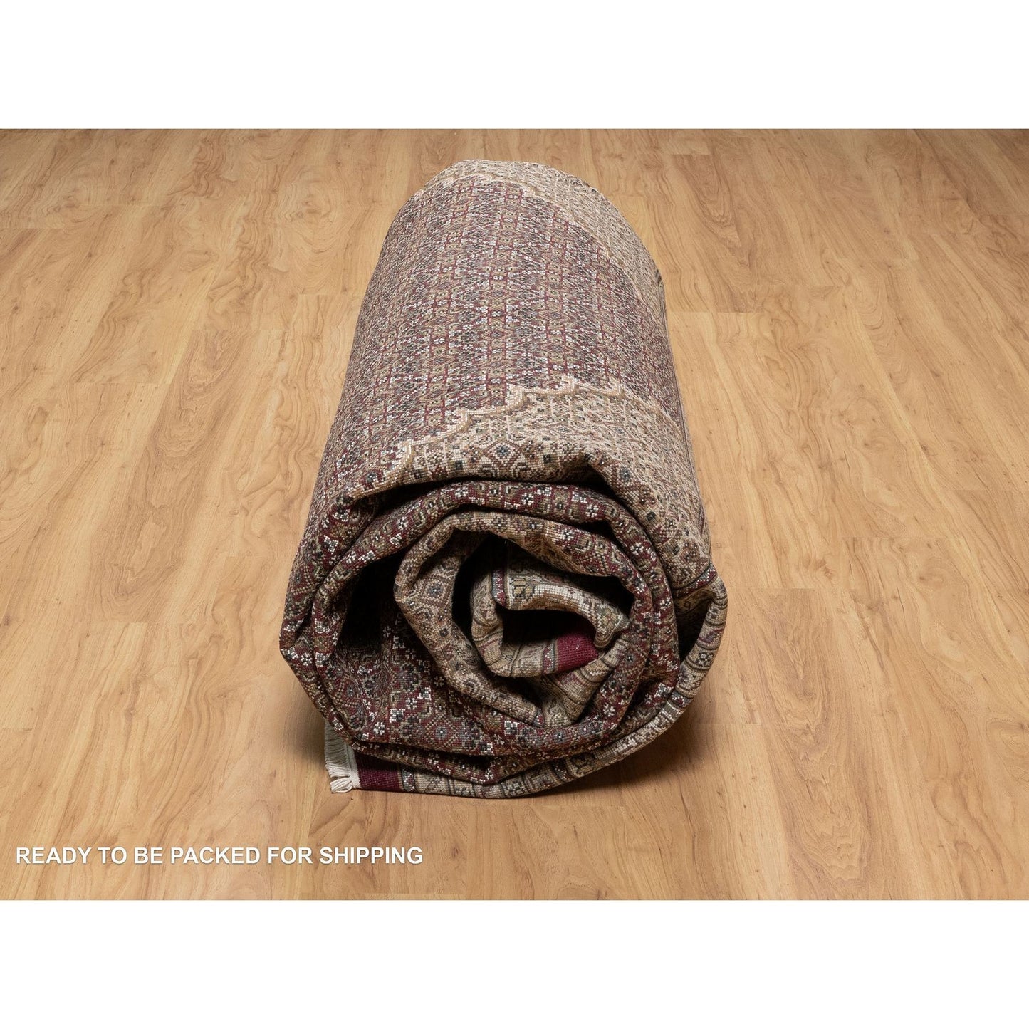 11'9"X15'1" Carmine Red Tebraz Mahi Soft Wool Hand Knotted Oversized Rug