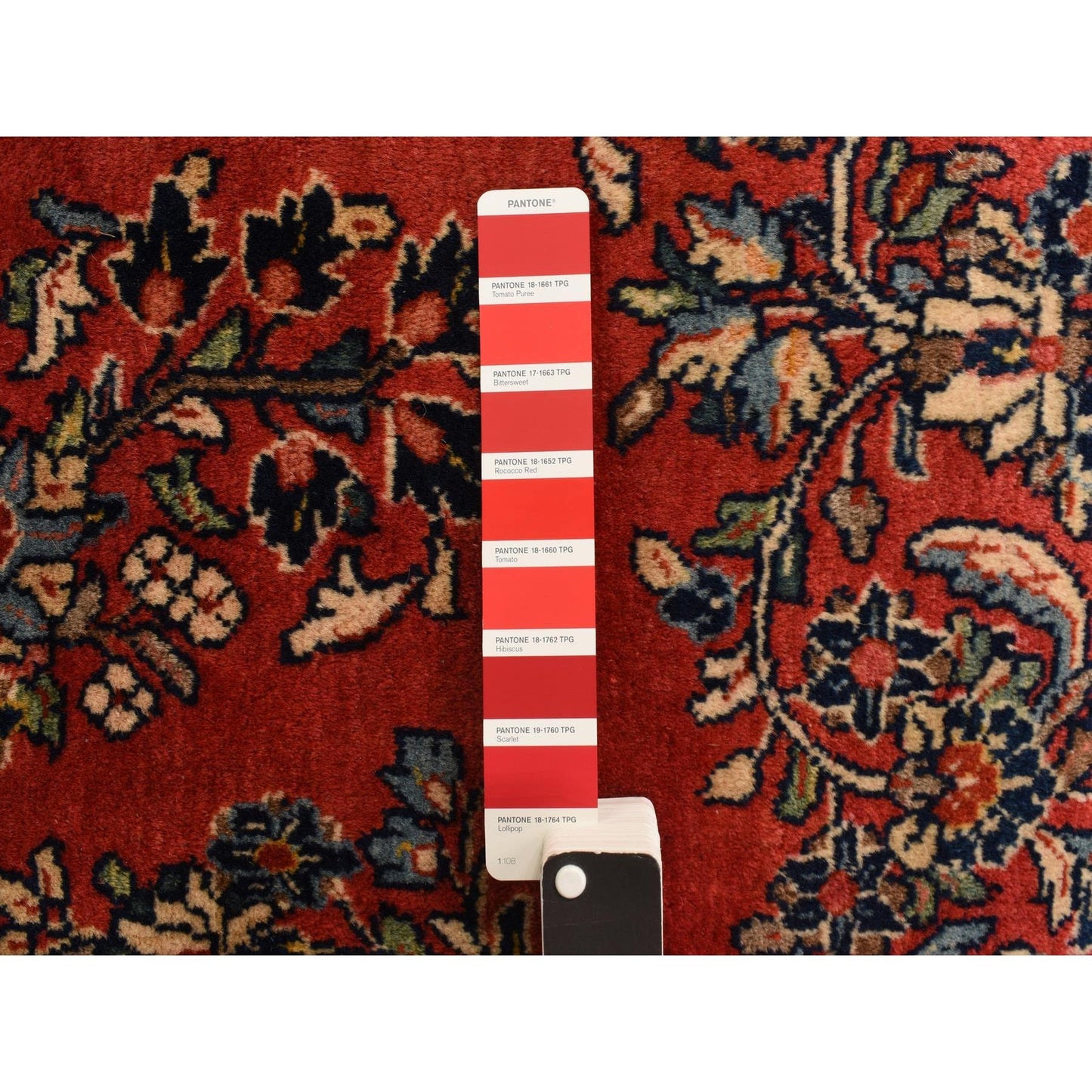 10'X13'9" Crimson Red Vintage Zoroastrian Saroogh Wool Hand Knotted Rug