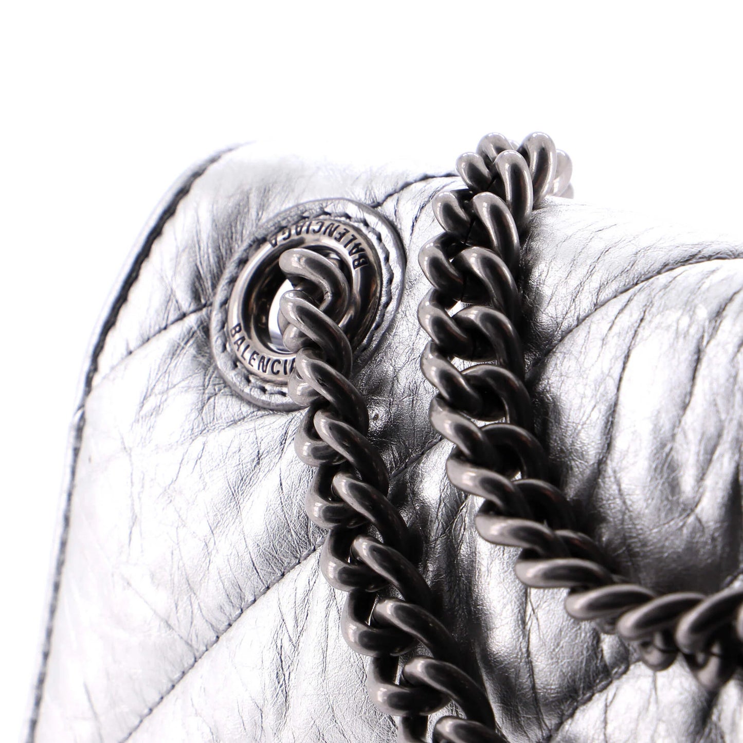 Balenciaga Crush Chain Flap Bag Quilted Crushed Calfskin Small