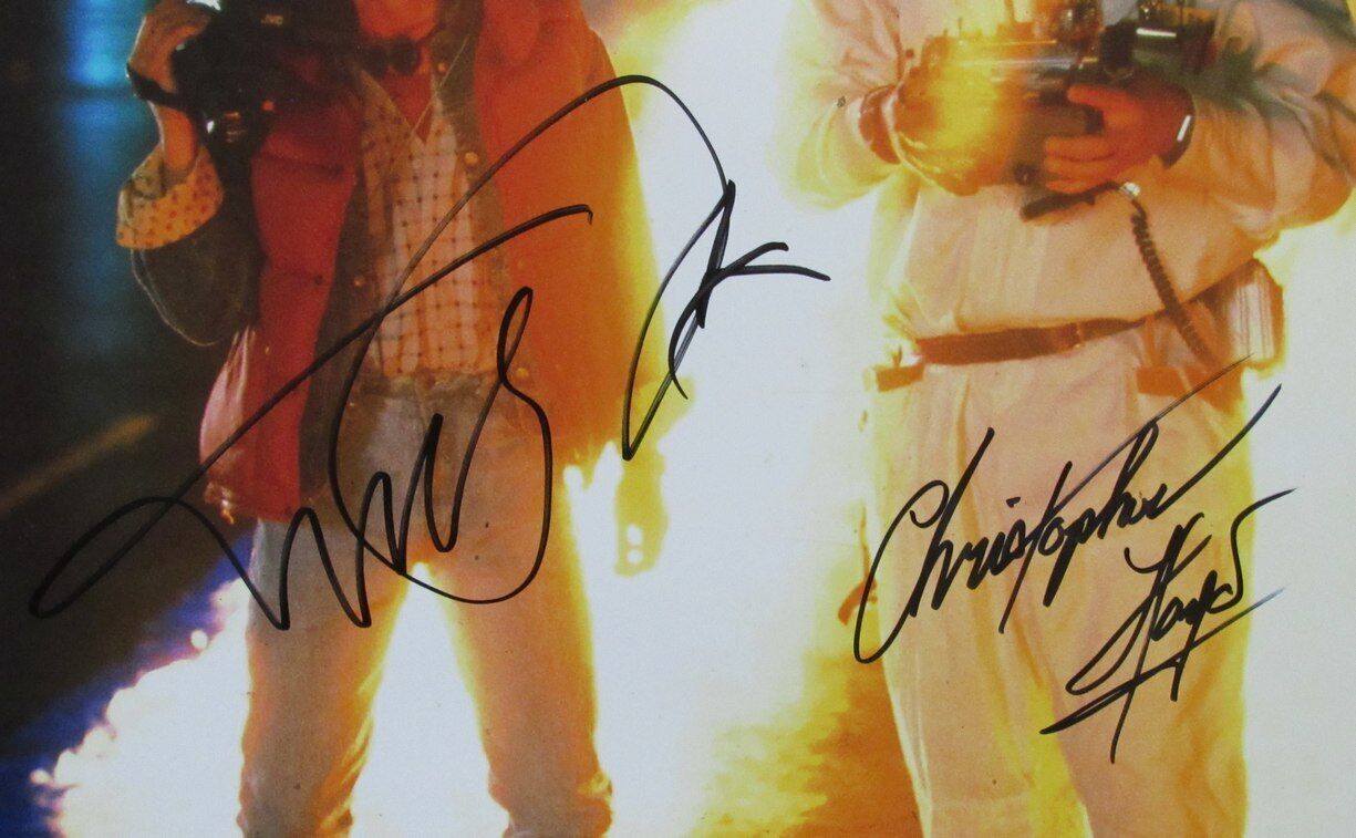 Michael J Fox/Christopher Lloyd Autographed 16X20