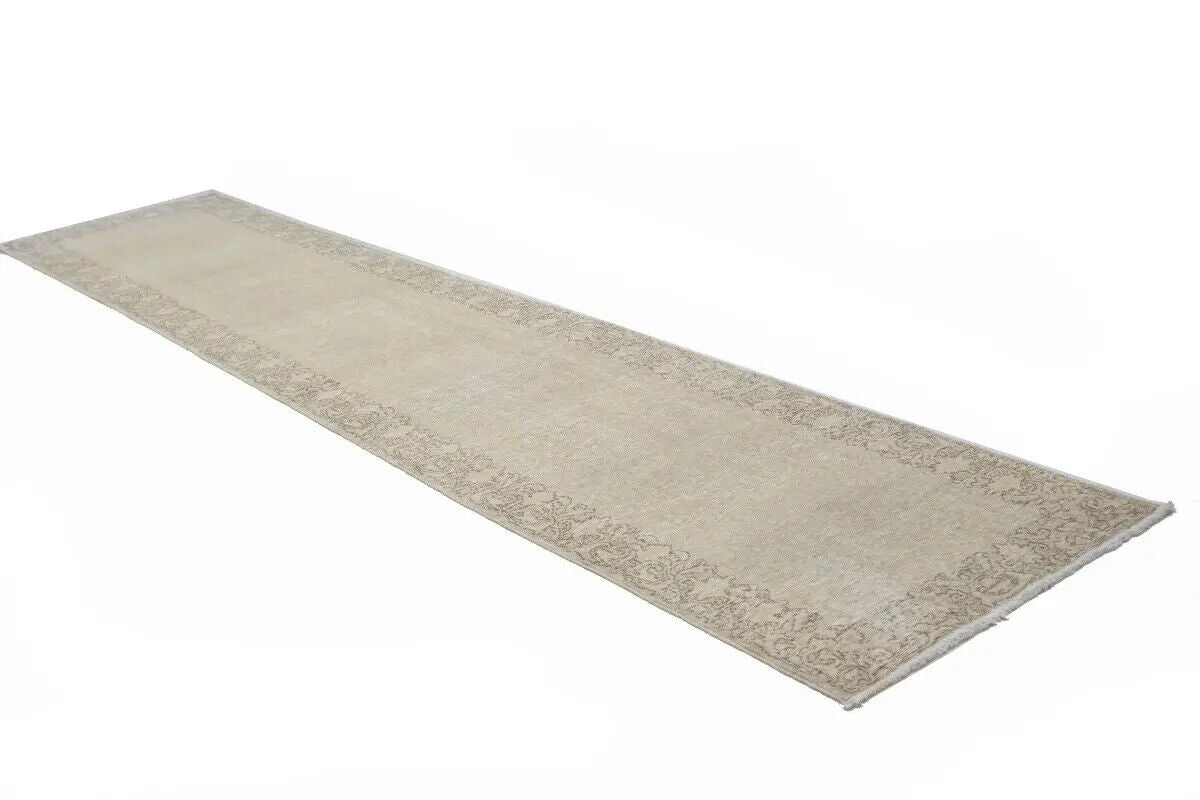 Hand-Knotted Antique Oriental Runner Rug Muted