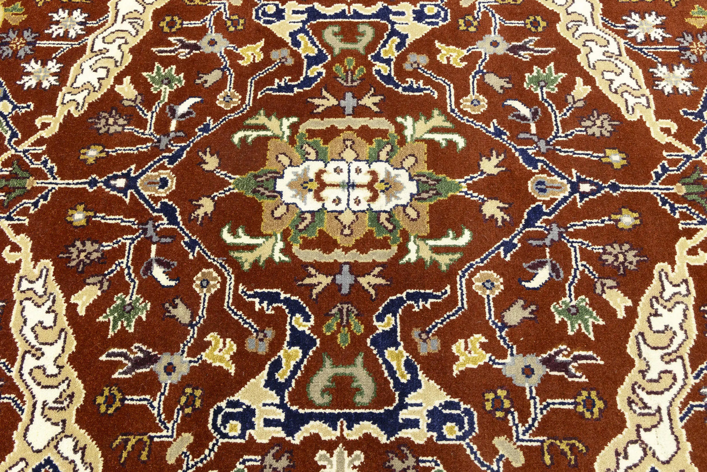 Rusty Red Oushak Chobi Oriental Rug Floral Living