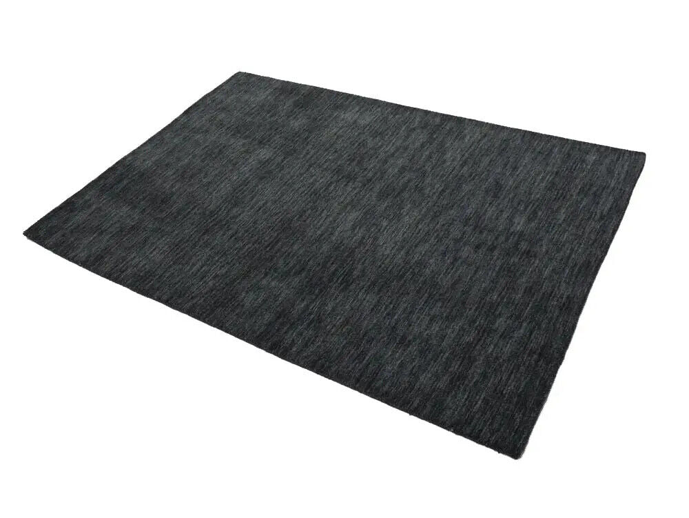Charcoal Solid Hand-Loomed 4X6 Gabbeh Wool Rug