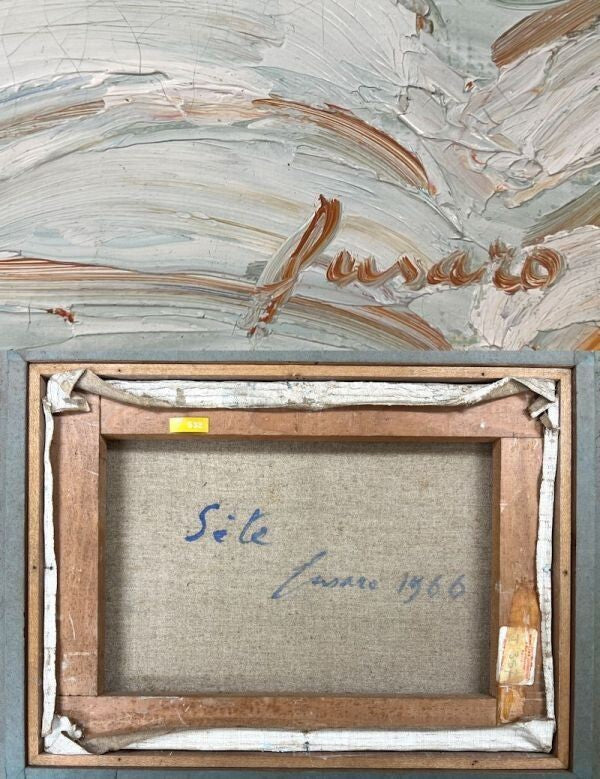 Jean Fusaro (France) - Port 1966 Original Painting Oil On Canvas Signed Framed