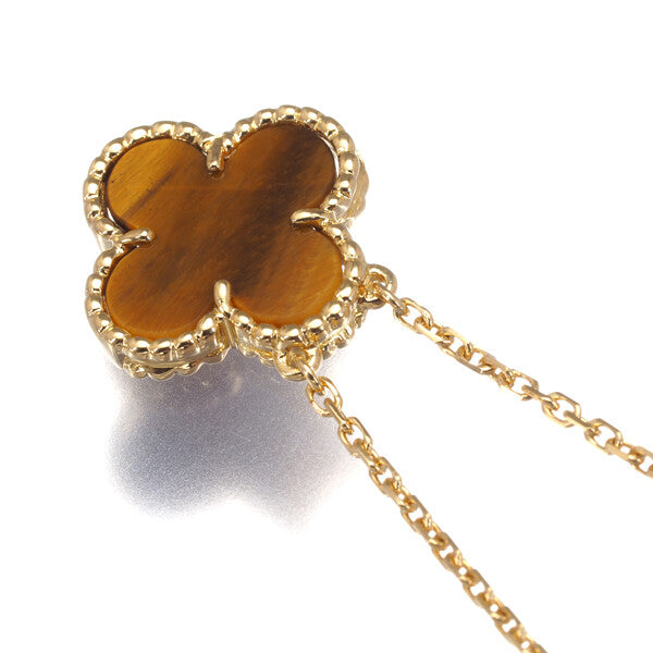 Van Cleef & Arpels Necklace Tiger'S Eye Vintage Alhambra 18K Yellow Gold