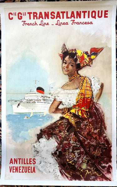 French Line By Brenot C1950 Cie Gle Transatlantique Cruise Line Cruise Travel