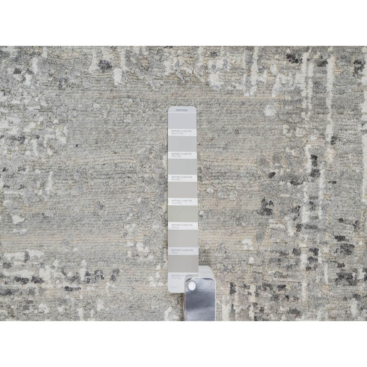 8'X10'2" Gray Hand Knotted Modern Hand Spun Undyed Natural Wool Rug
