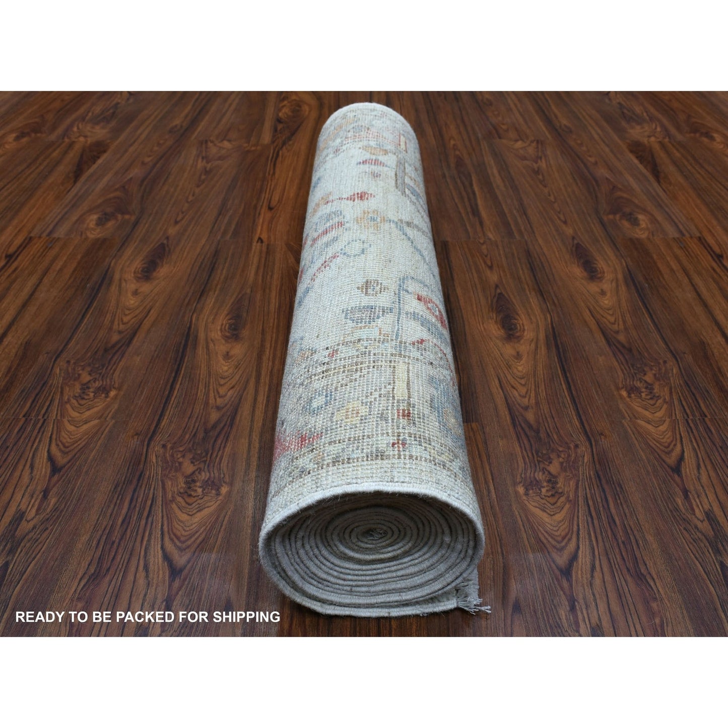 2'9"X16' Washed Out Gray Angora Oushak Wool Hand Knotted Xl Runner Rug