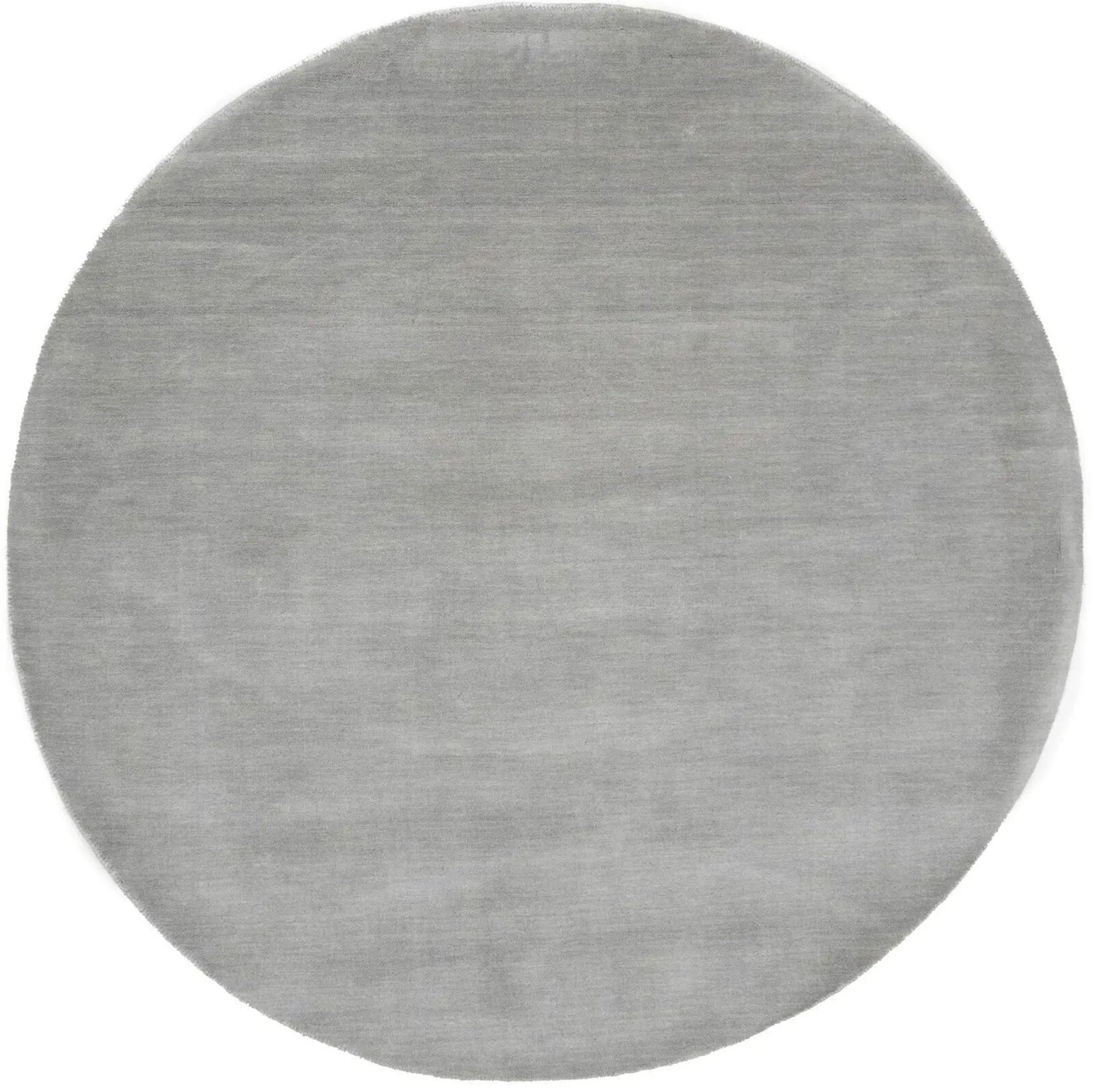 Gray Solid Hand-Loomed 6X6 Gabbeh Wool Round Rug