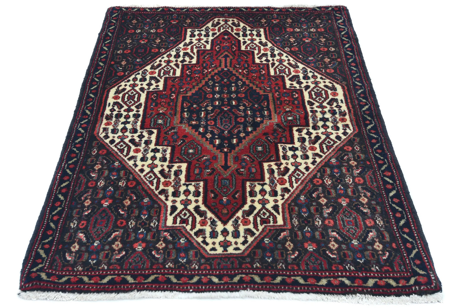 Vintage Hand-Knotted Red Wool Rug 2'5X3'4 Ft