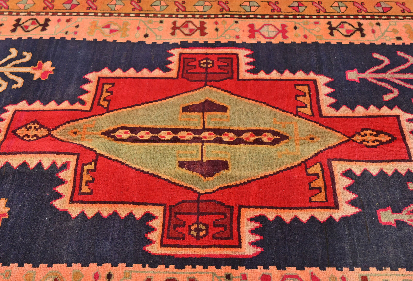 Handmade Vintage Oriental Runner Rug Tribal