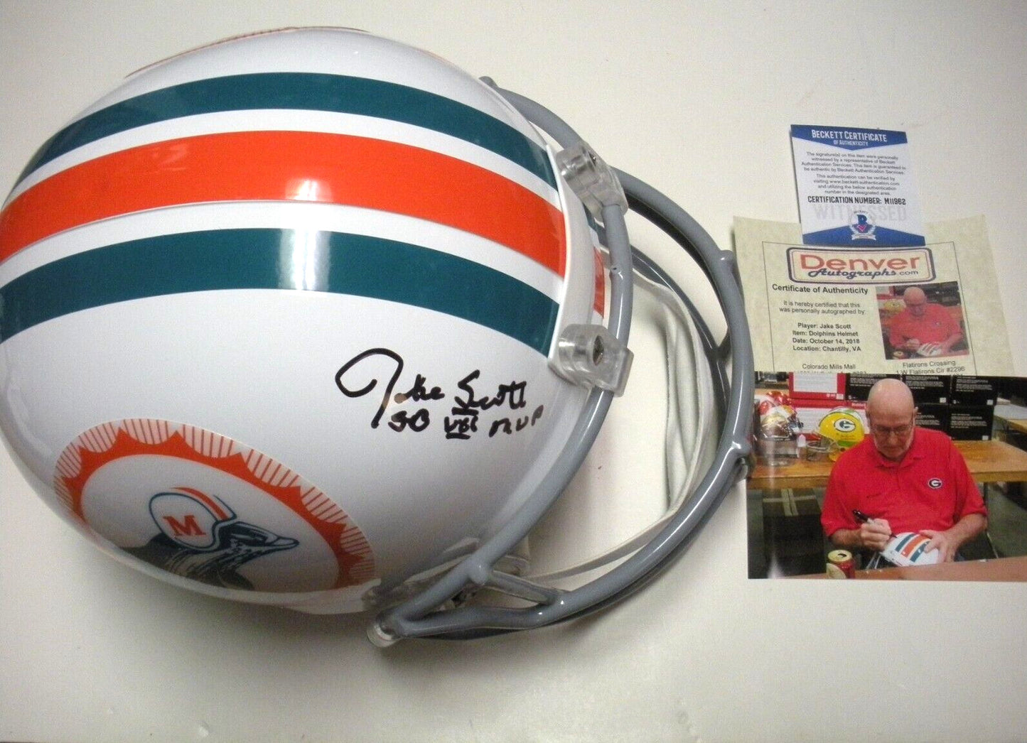 Jake Scott Miami Dolphins Sb V11 Mvp Beckett/Coa