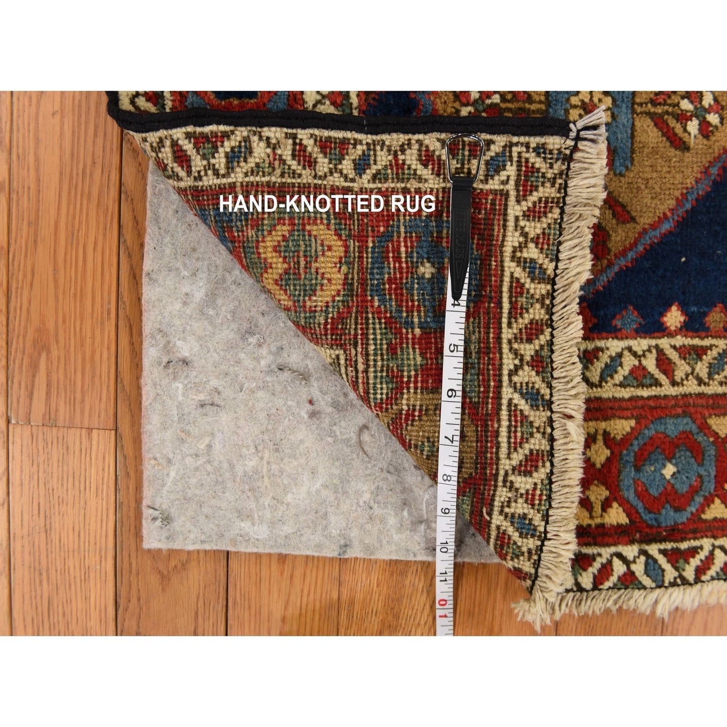 4'1"X5'10" Yale Blue Antique North West Zoroastrian Wool Hand Knotted Rug