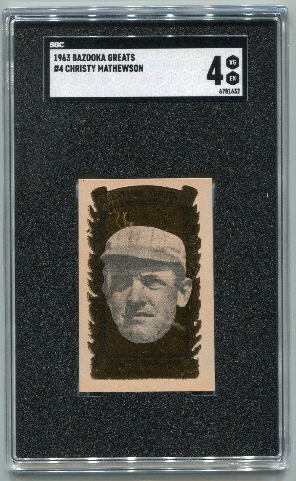 Christy Mathewson 1963 Bazooka Greats Card #4 Sgc Graded 4