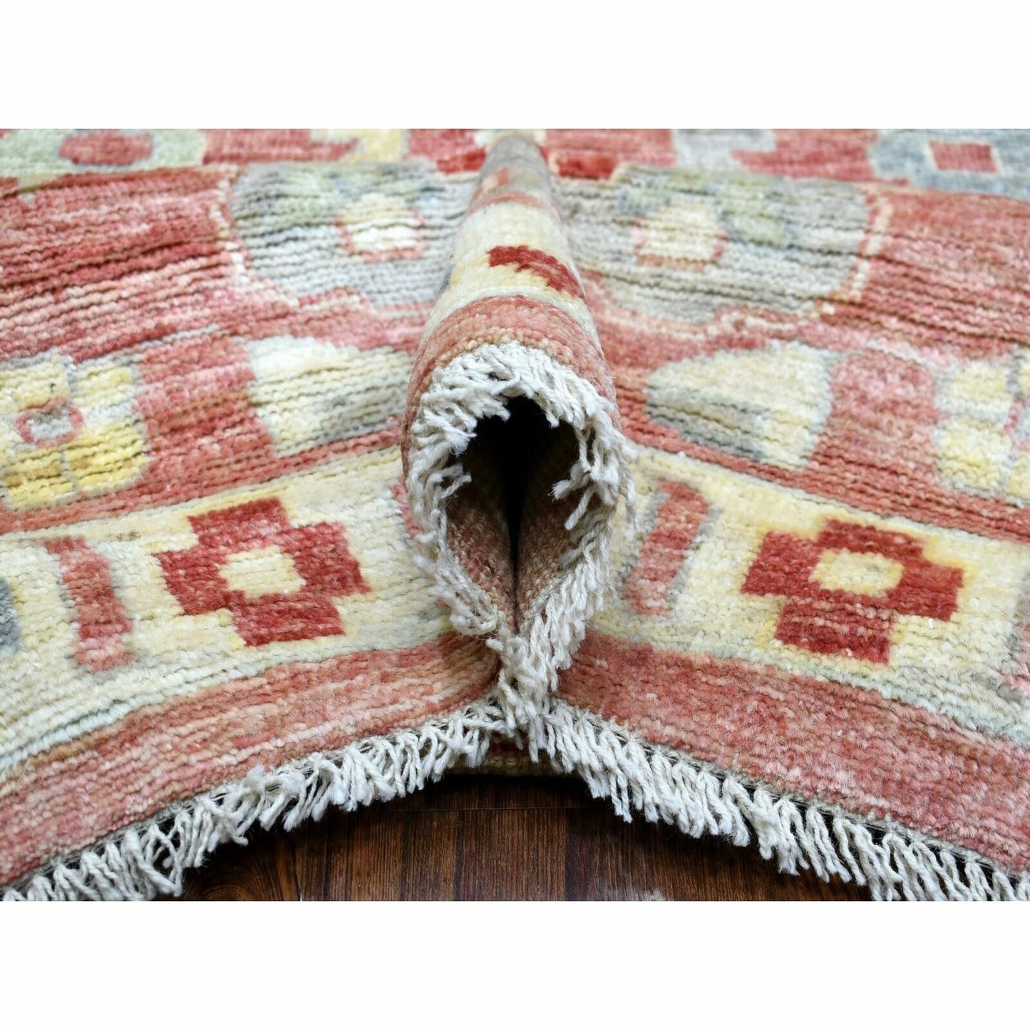 11'7"X14'6" Red Angora Ushak Soft Wool Hand Knotted Oversized Rug