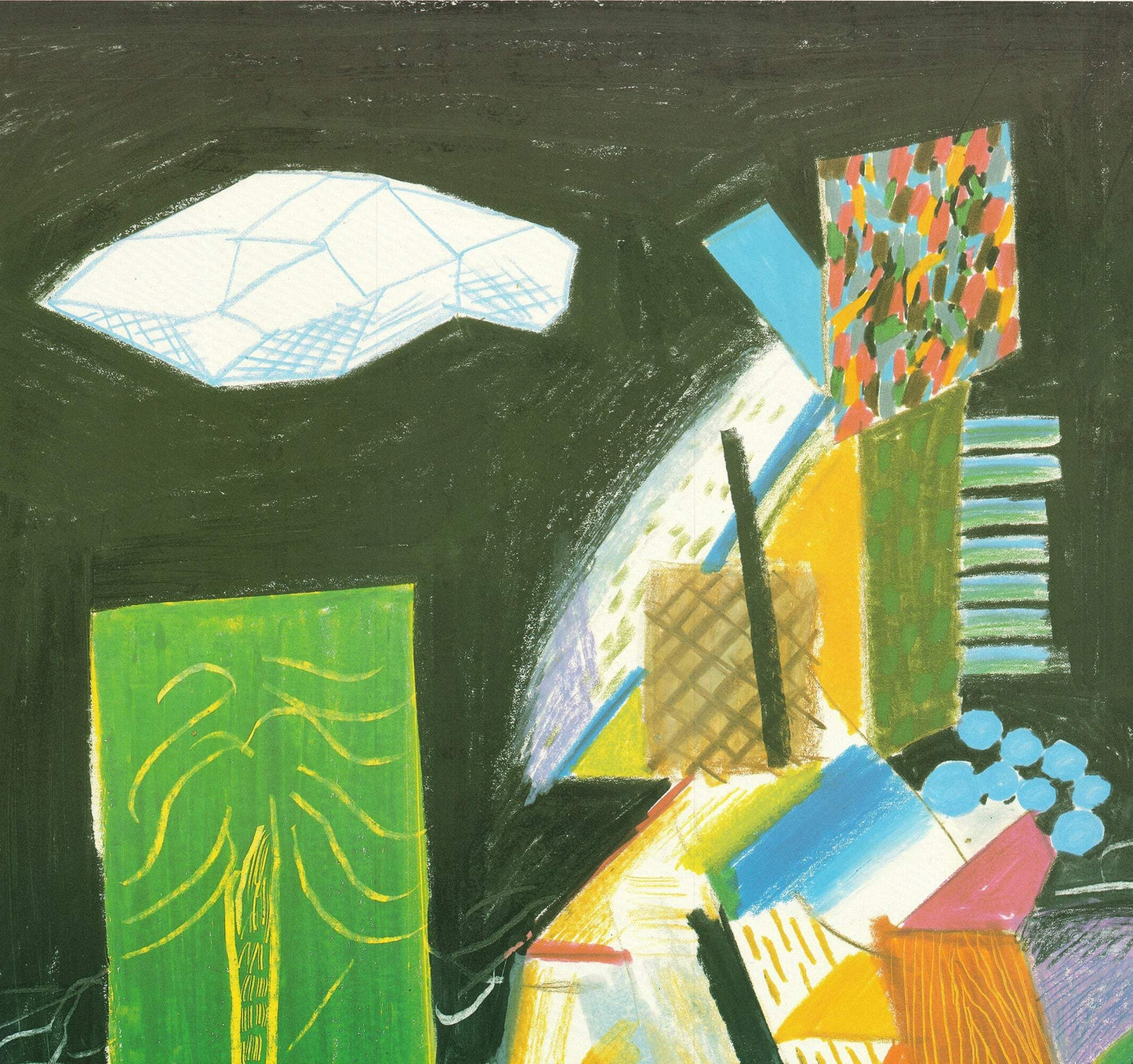 David Hockney Detail From Cubistic Bar " Lithograph Pop Art Mul