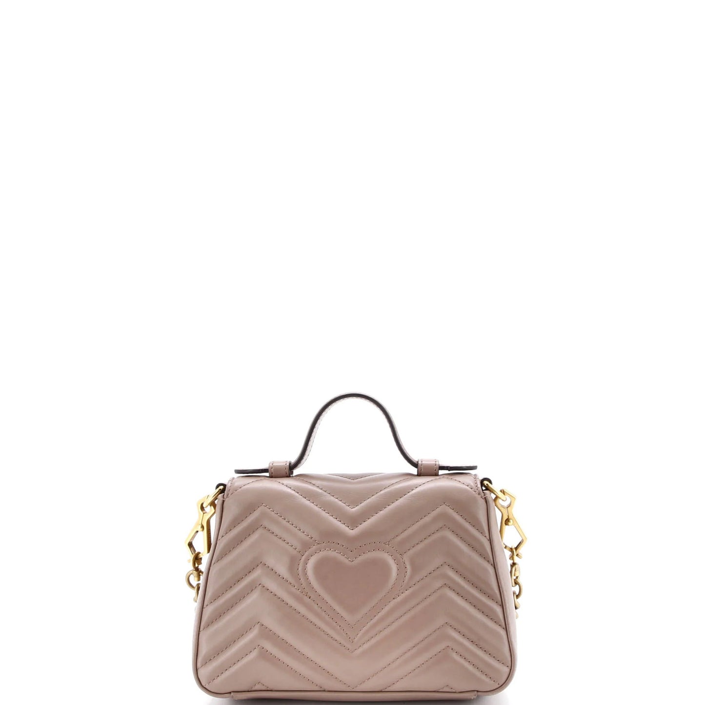 Gucci Gg Marmont Top Handle Flap Bag Matelasse Leather Mini
