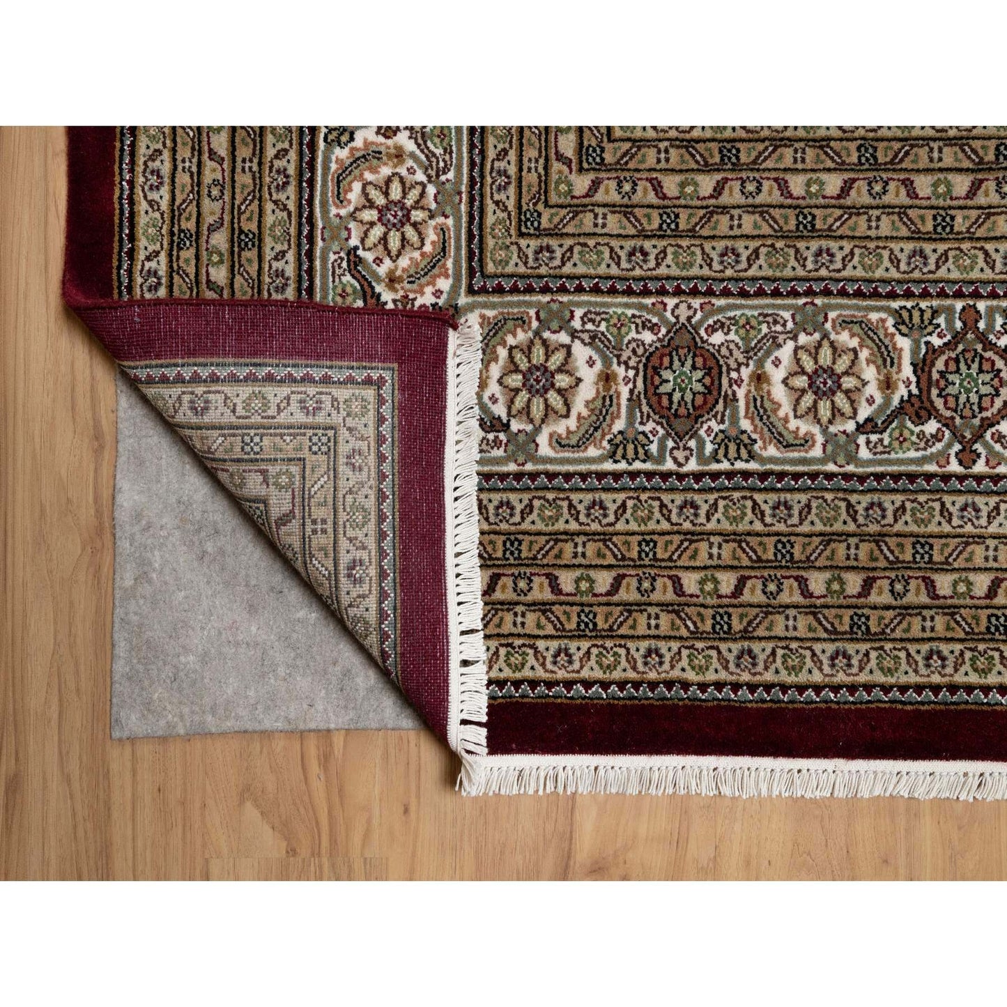 11'9"X15'1" Carmine Red Tebraz Mahi Soft Wool Hand Knotted Oversized Rug