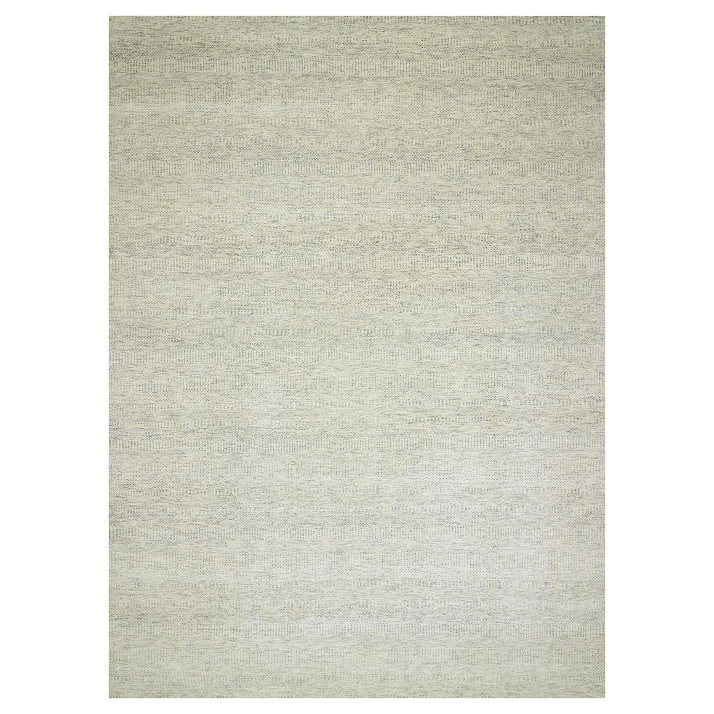 10'1"X14' Nimbus Gray Hand Knotted Grass Design Shabby Chick Oriental Rug