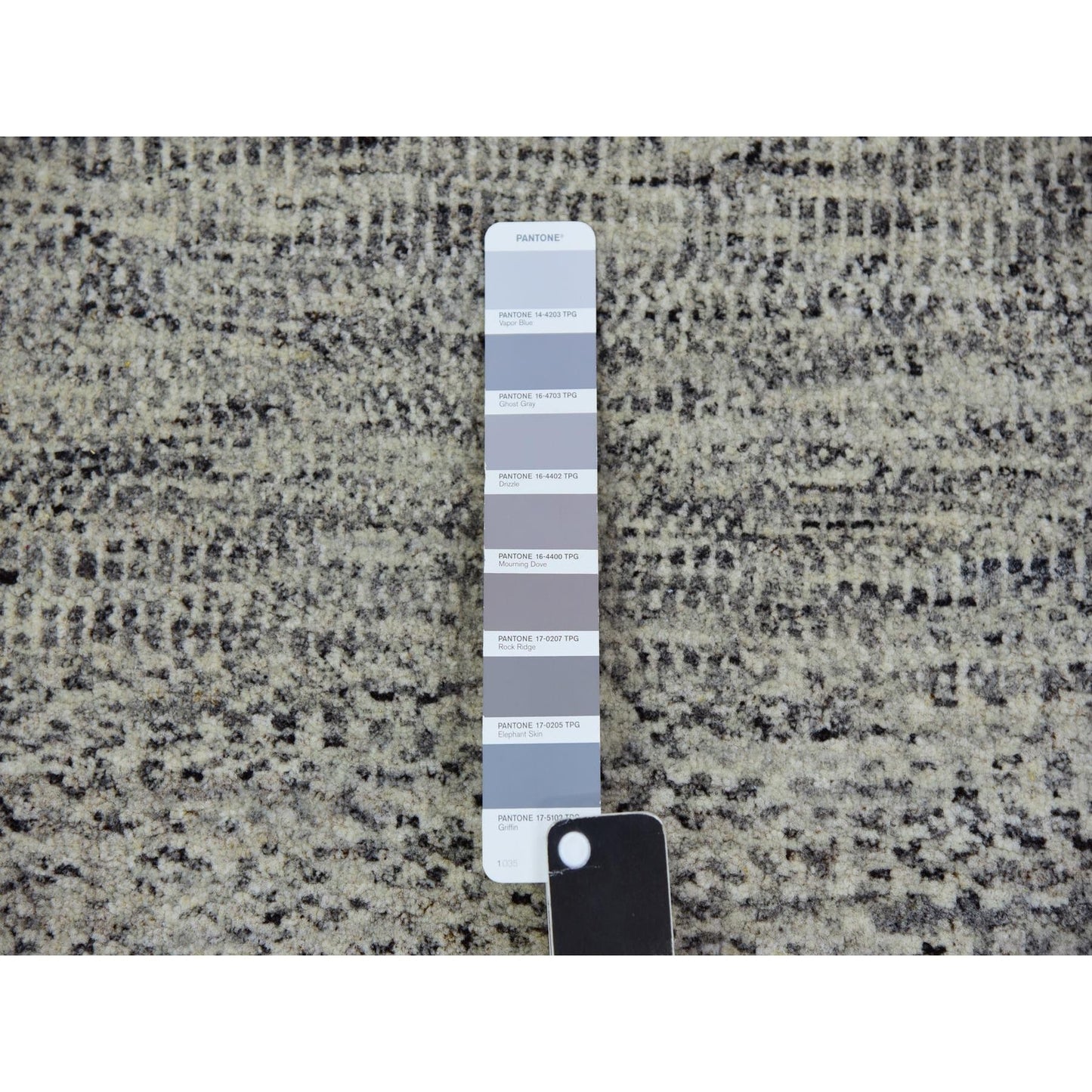 4'X6'2" Rock Ridge Gray Hand Knotted Grass Undyed Pure Wool Oriental Rug
