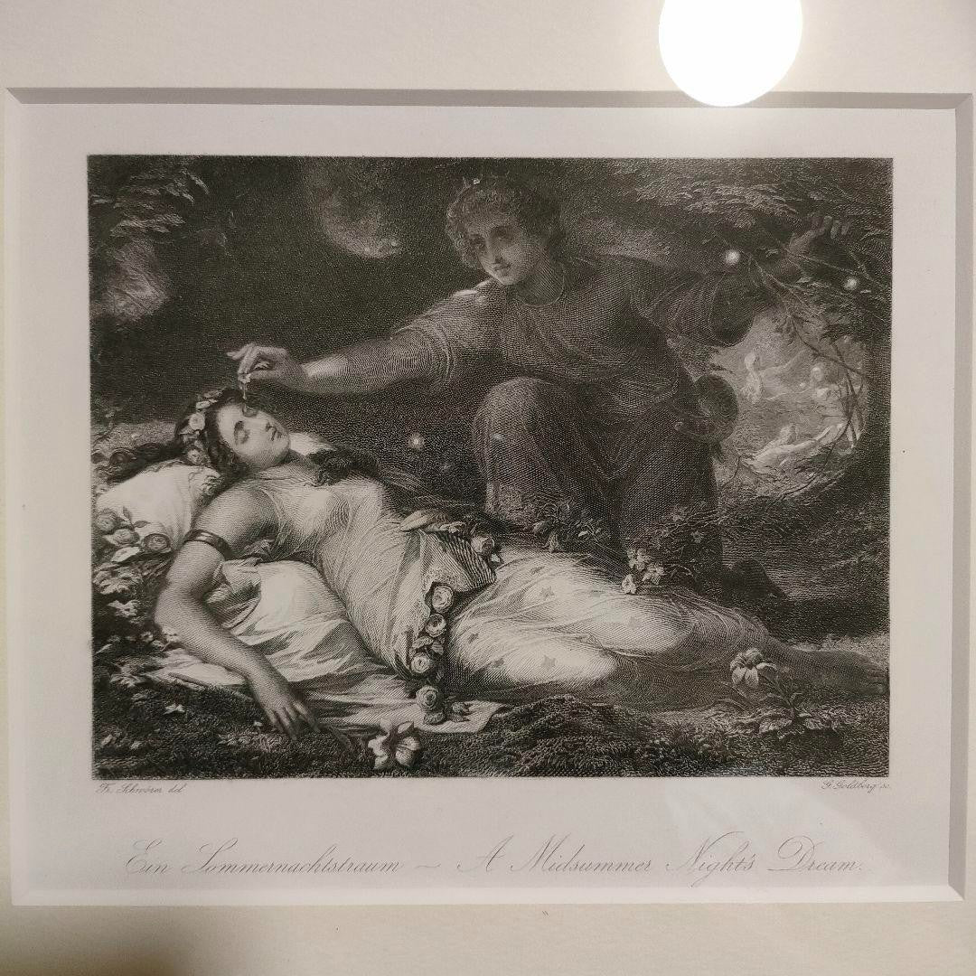 Antique Etching A Midsummer Nights Dream Oberon &