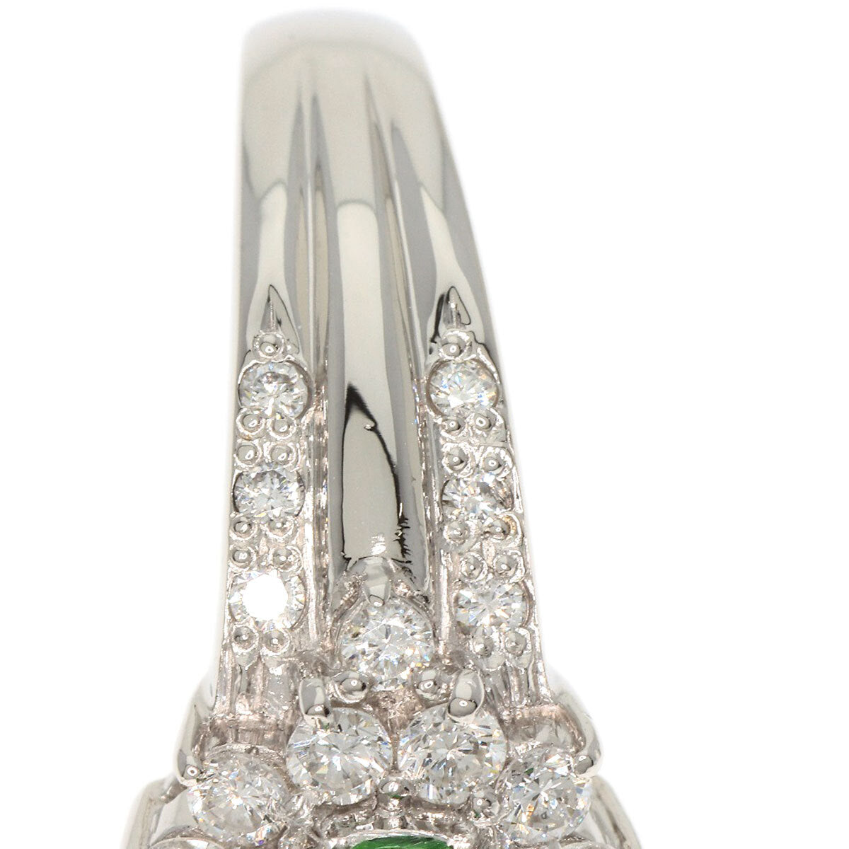 0.4ct Chrome Tourmaline Diamond Ring Platinum