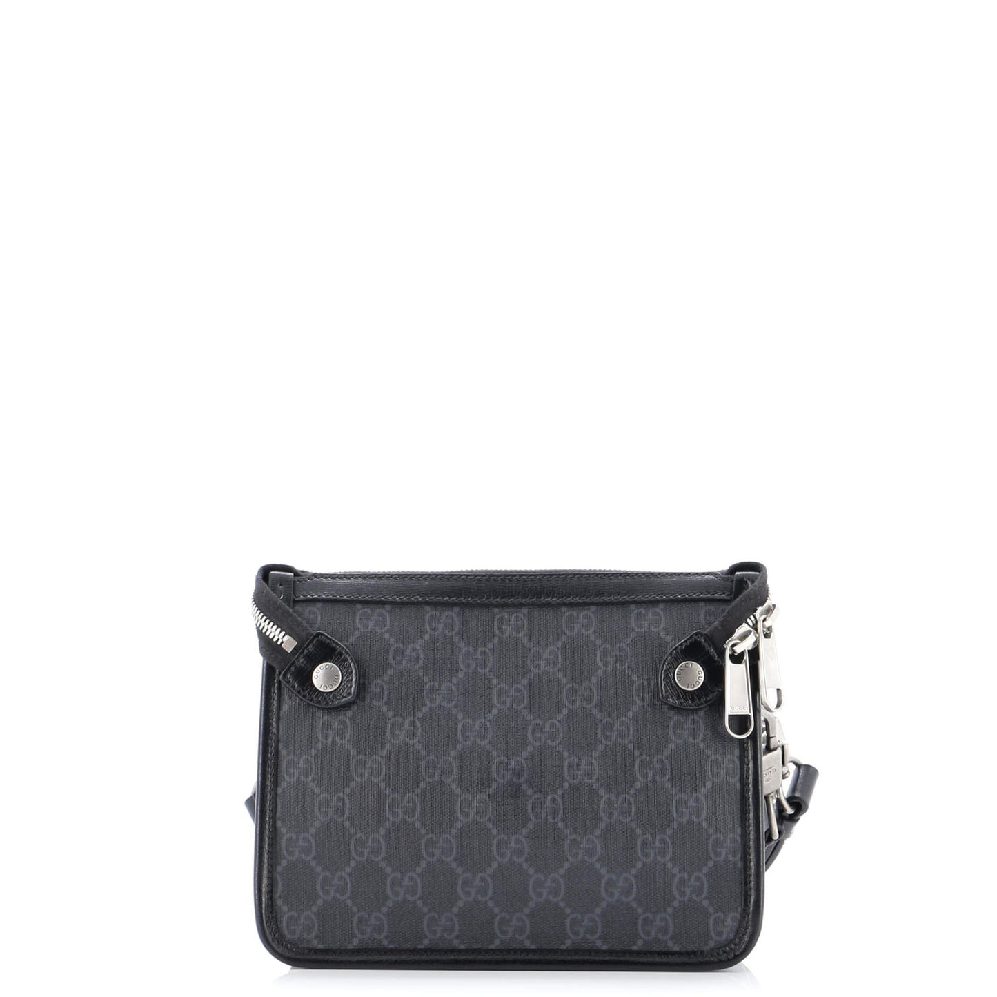 Gucci Interlocking G Patch Wristlet Flap Messenger Bag Gg Coated Canvas Small