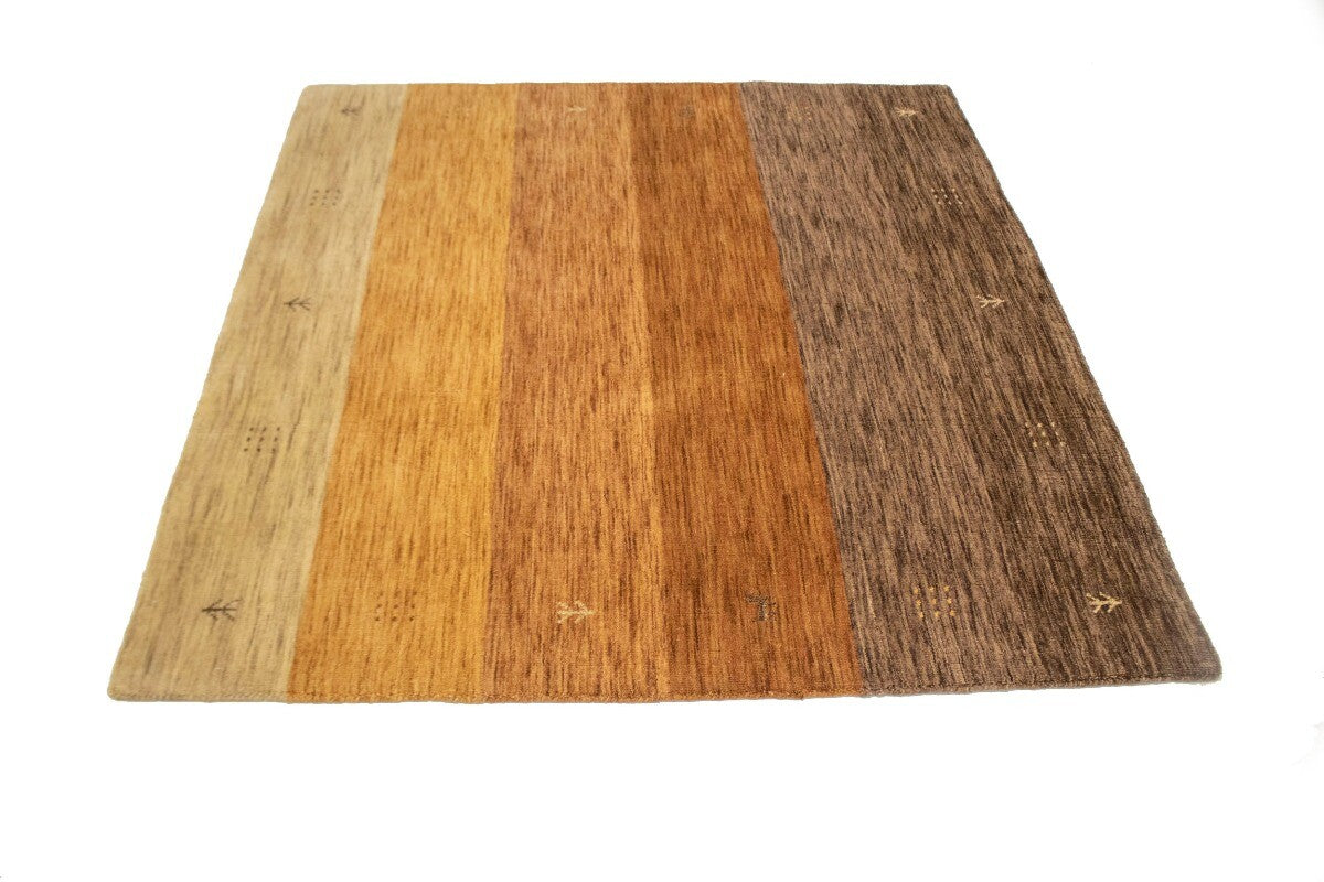 5X5 Ft Square Multicolor Striped Wool Rug