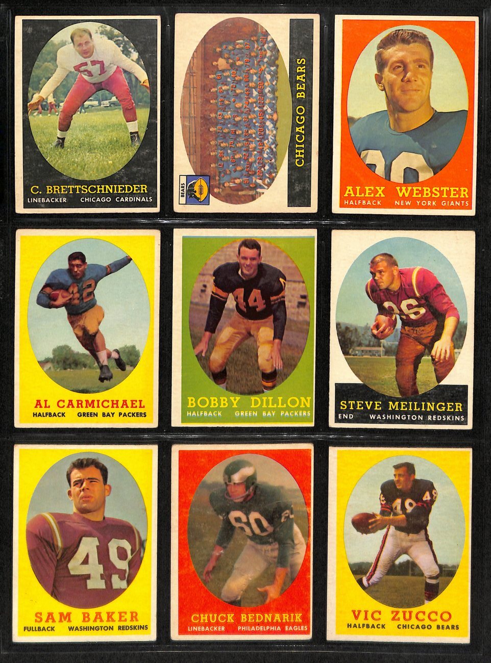 1958 Topps Football Card Complete Set (1-132)