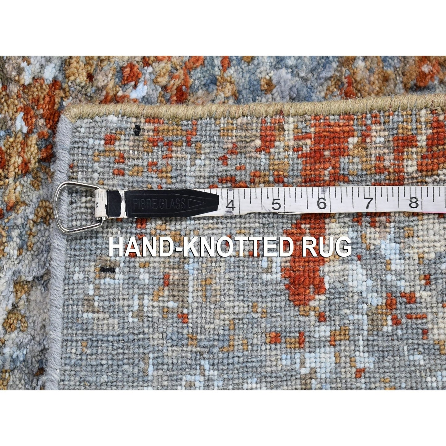 2'6"X10'3"Abstract Design Wool Farsian Knot Hand Knotted Runner Rug