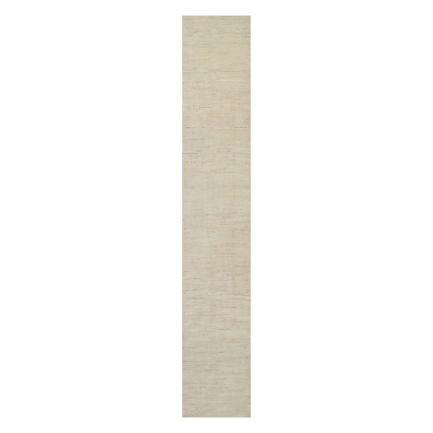 2'8"X16' White Modern Plain Design Pure Wool Hand Knotted Xl Runner Rug