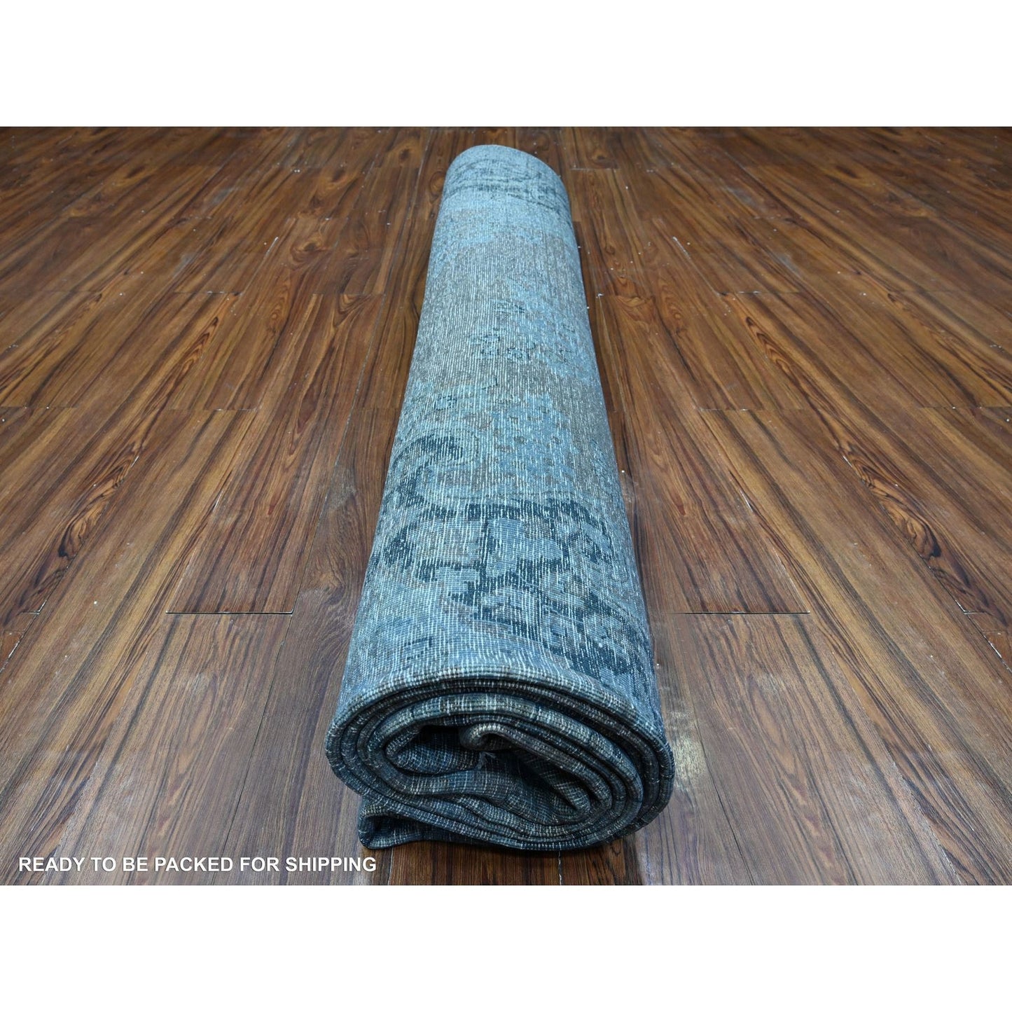 9'8"X13'3" Jet Gray Vintage Zoroastrian Karman Hand Knotted Oriental Rug