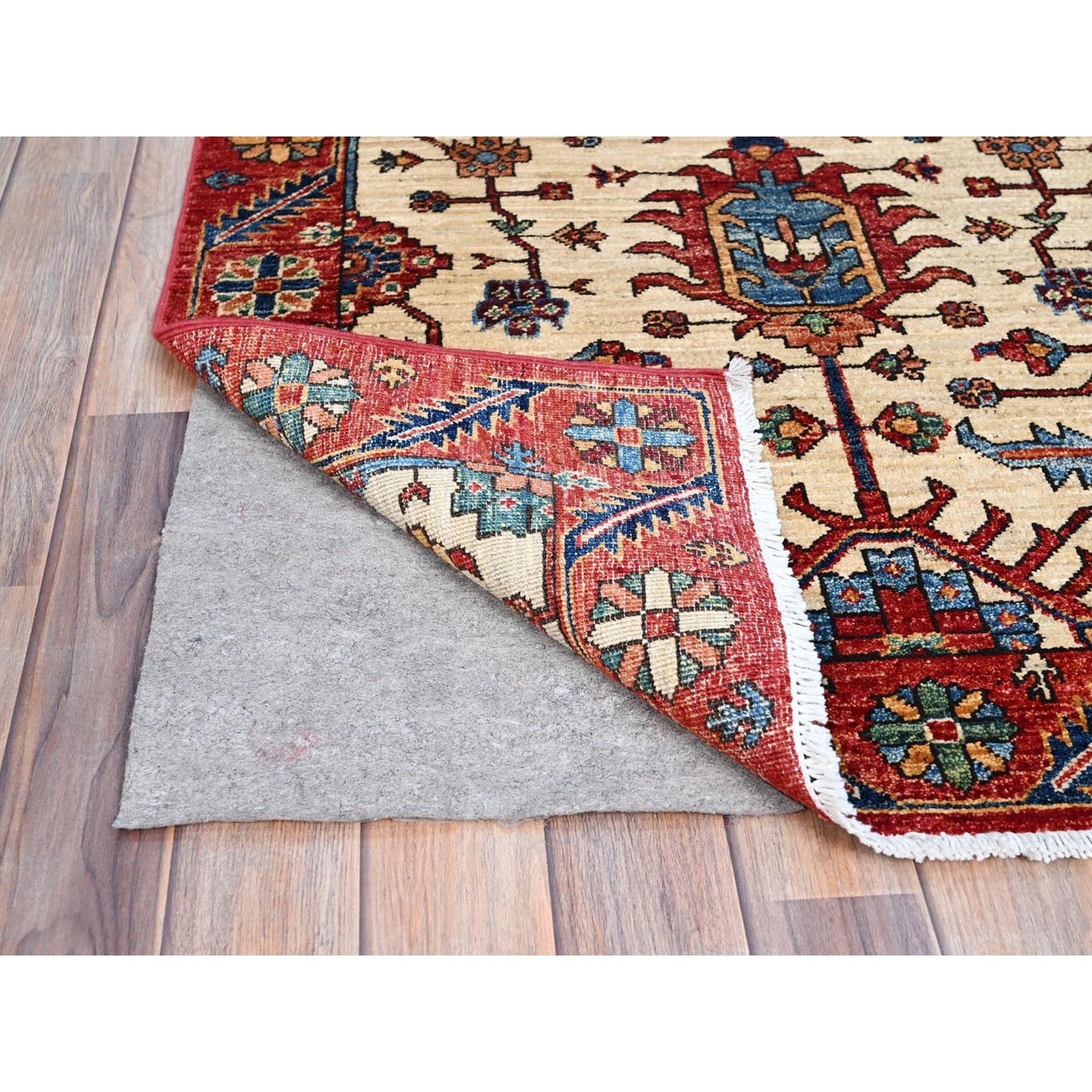 3'2"X6'1" Tuscan Beige Luxurious Wool Aryana Collection Oriental Rug