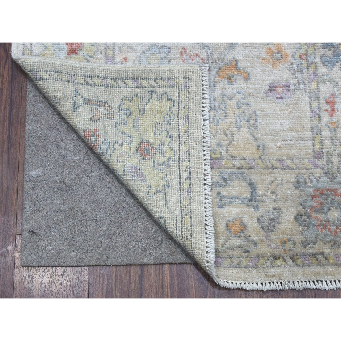 2'10"X16' Hand Knotted Soft Wool Angora Oushak Light Gray Xl Runner Rug