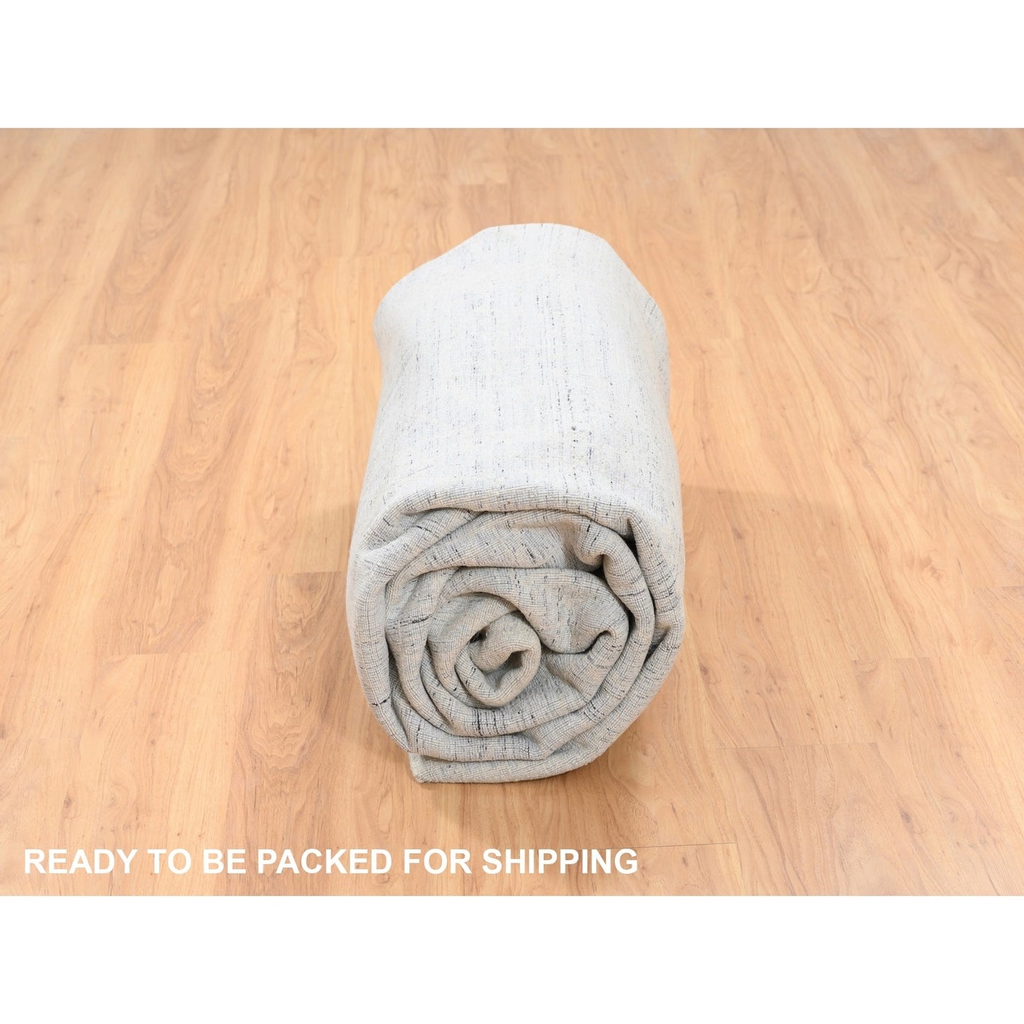 8'1"X9'10" Gray Hand Loomed Tone On Tone Transitional Erased Design Rug