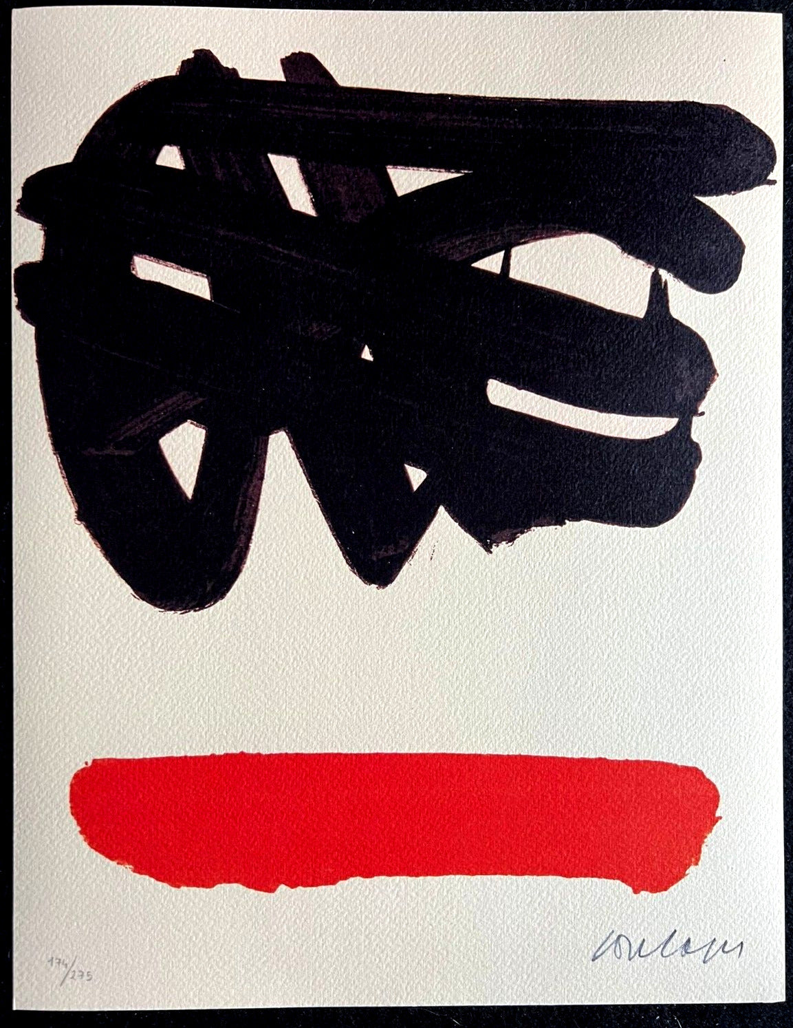 Pierre Soulages Coa 1995 Signed Op Numbered