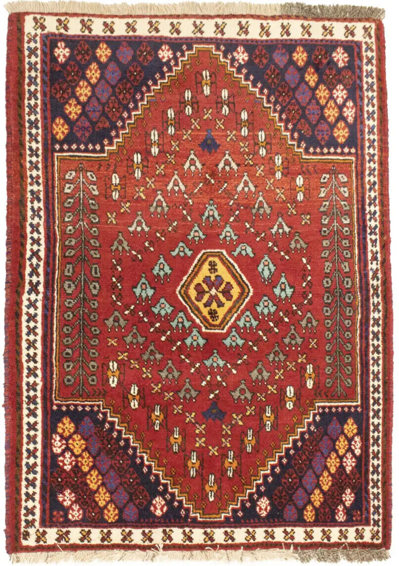 Hand-Knotted Tribal Small Rug Farmho Oriental