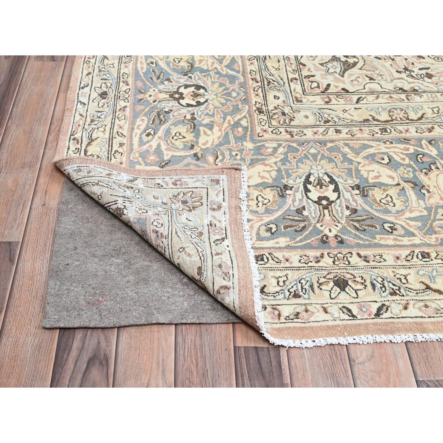 11'1"X17'2" Peach Zoroastrian Hand Knotted 100% Wool Oversized Rug