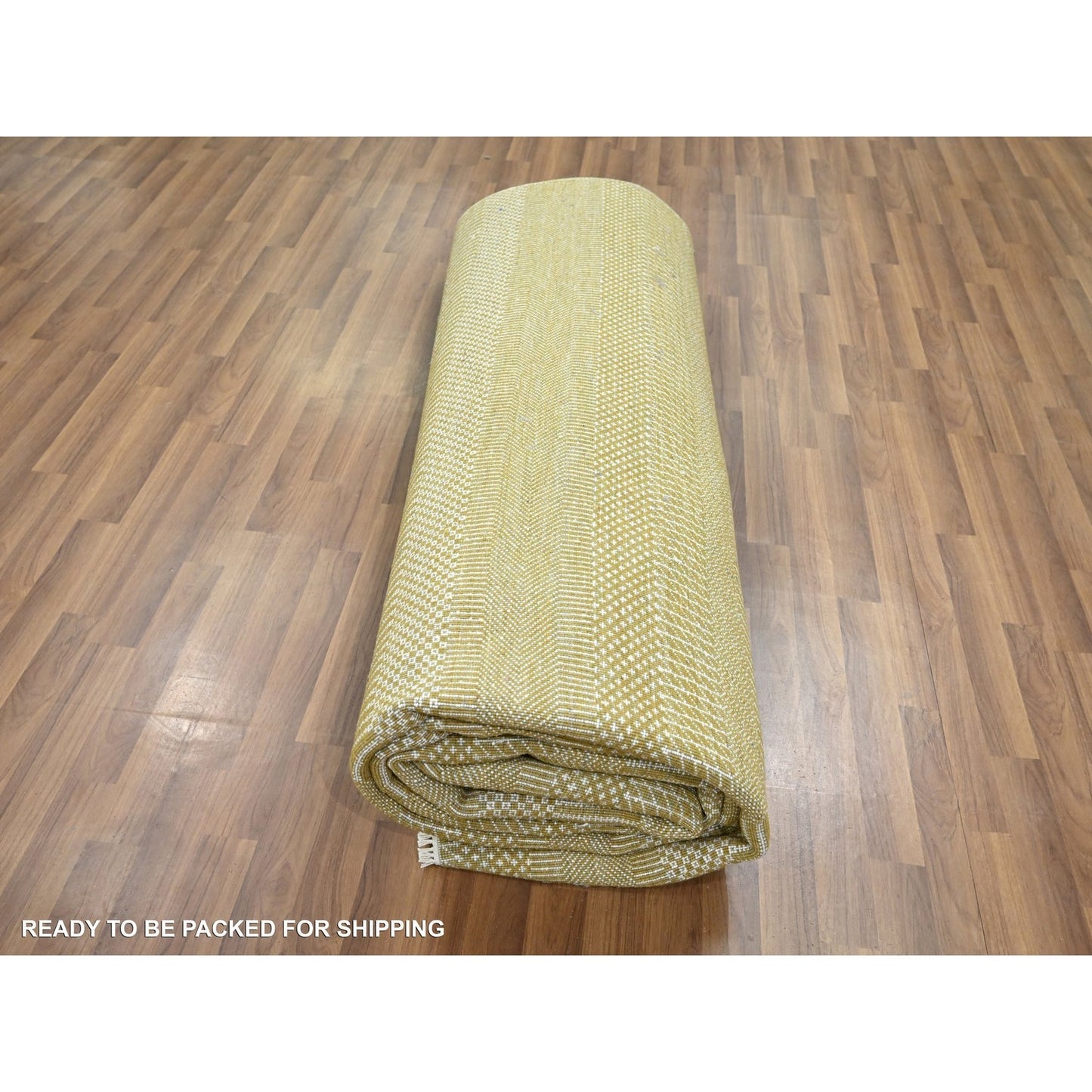 9'X12' Ecru Brown Modern Grass Design Wool And Silk Hand Knotted Rug