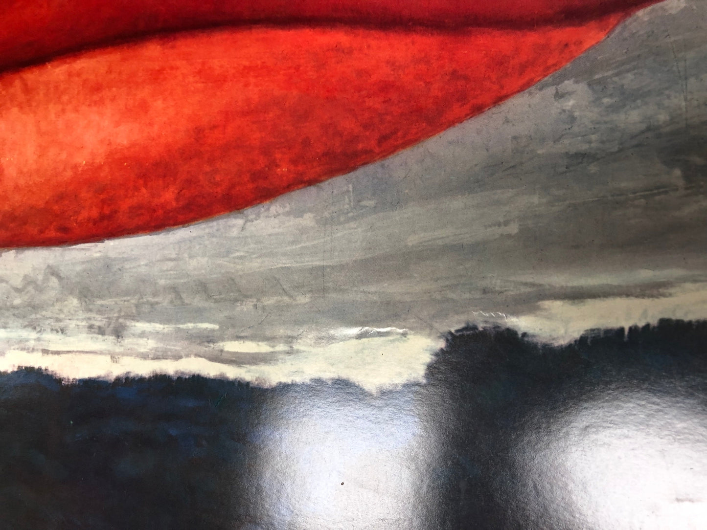 Man Ray Lips (No Text) " Offset Lithograph Pop Art Red Gray Brow