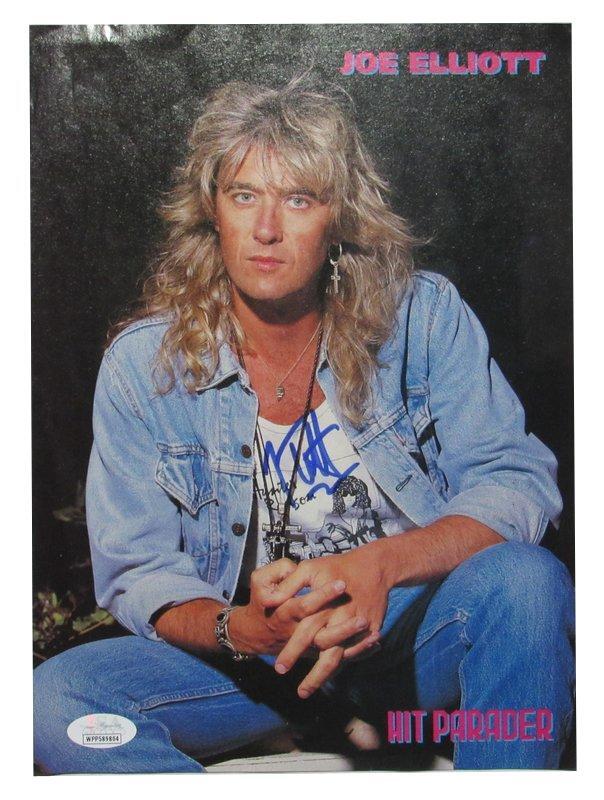 Joe Elliot Autographed Magazine 8X10 Photo Def