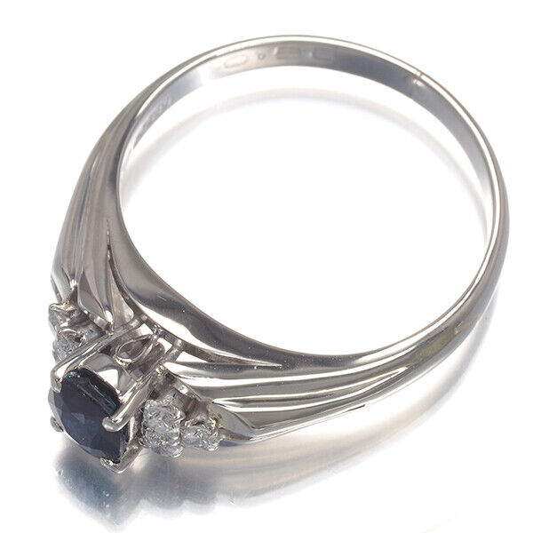 Mikimoto Ring Sapphire 0.56Ct Diamond Us6-6.25 900 Platinum