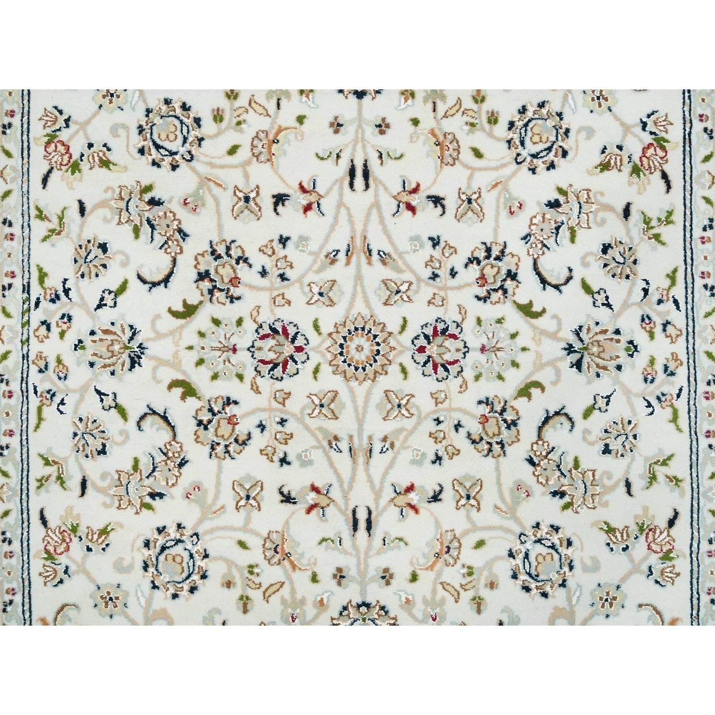 5'X8' Ivory Nain Design 250 Kpsi Natural Wool Hand Knotted Rug
