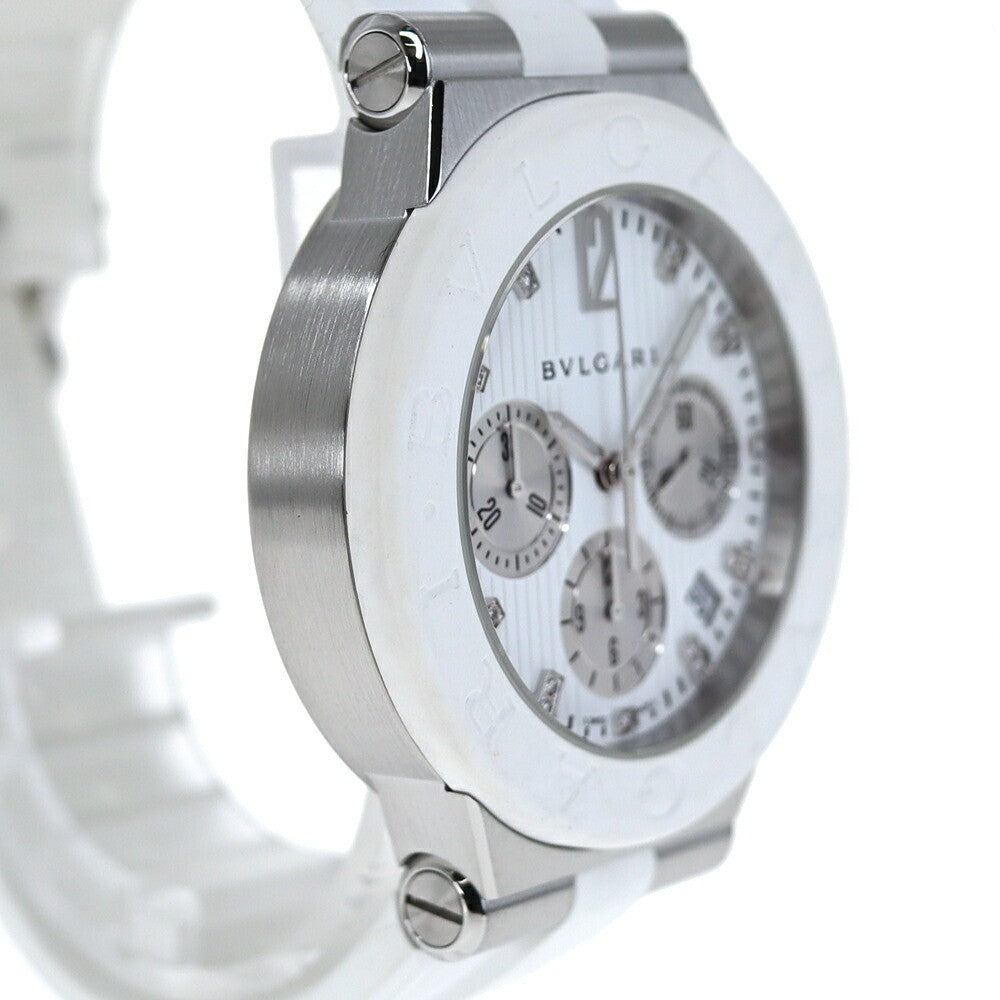 Bvlgari Diagono Chronograph Dg40Sch White Men'S Used Watch #61023