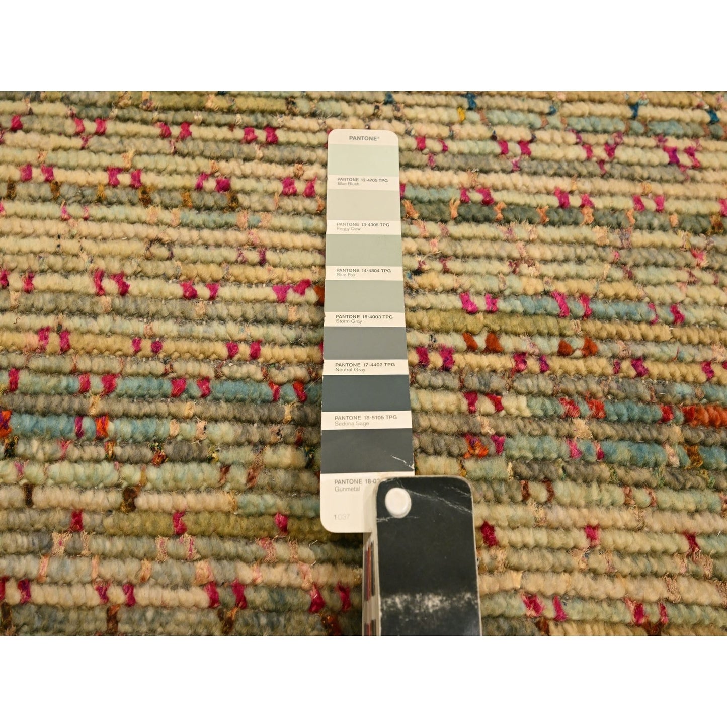 9'1"X12'2" Beige Wool And Sari Silk With Textured Weave Hand Knotted Rug