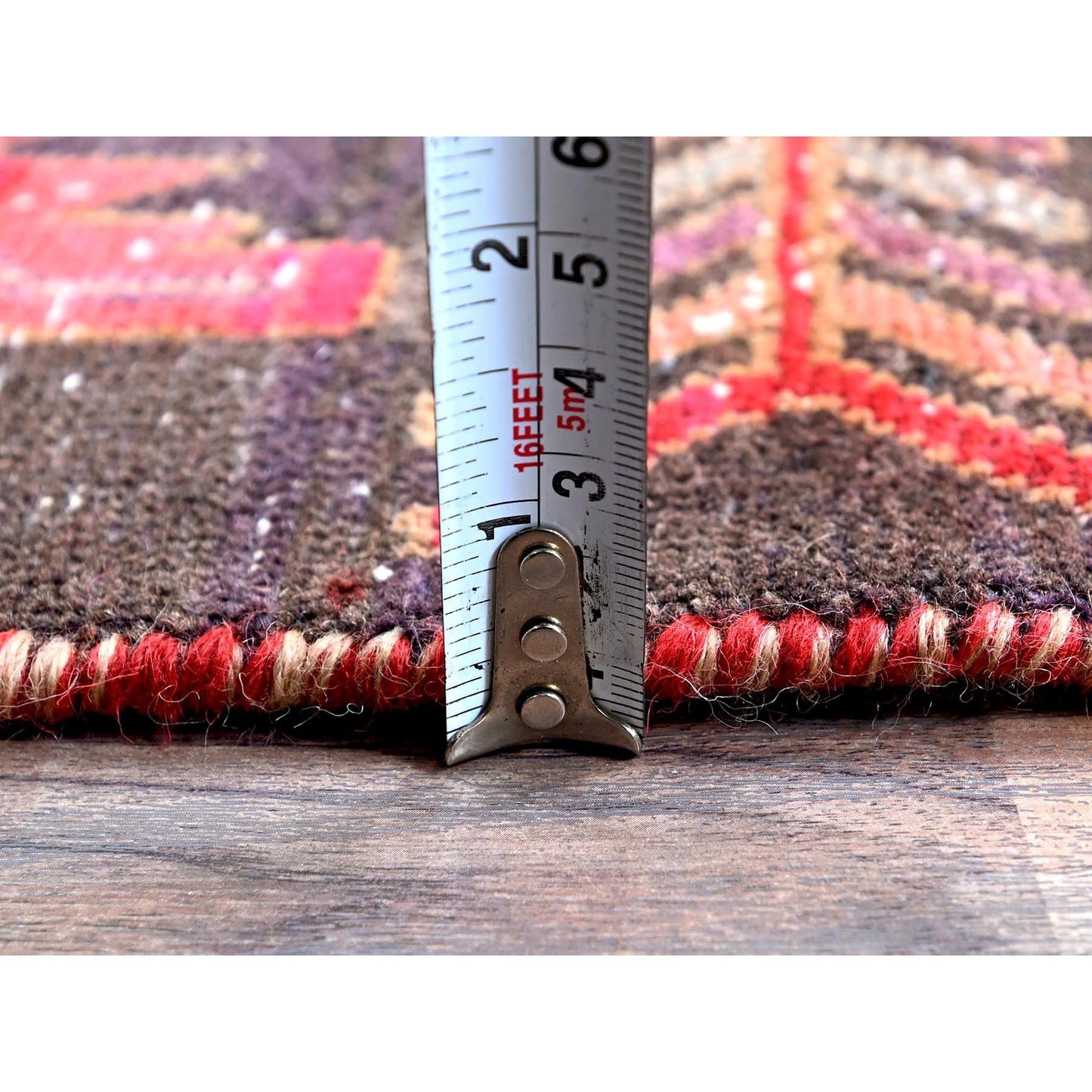 2'7"X9'5" Red Vintage Zoroastrian Khamadan Wool Hand Knotted Runner Rug