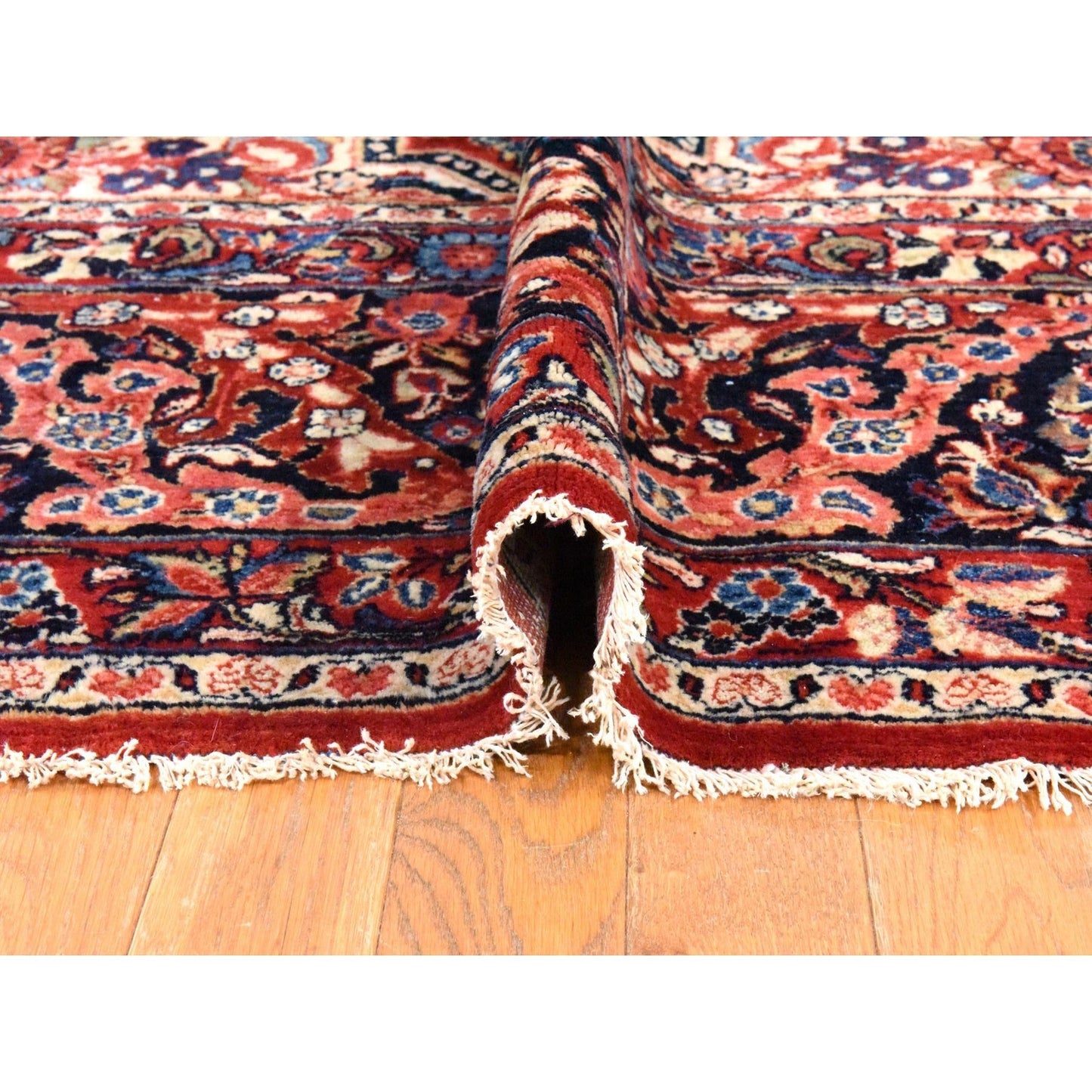 10'2"X13'3" Red Semi Antique Zoroastrian Saroogh Wool Hand Knotted Rug