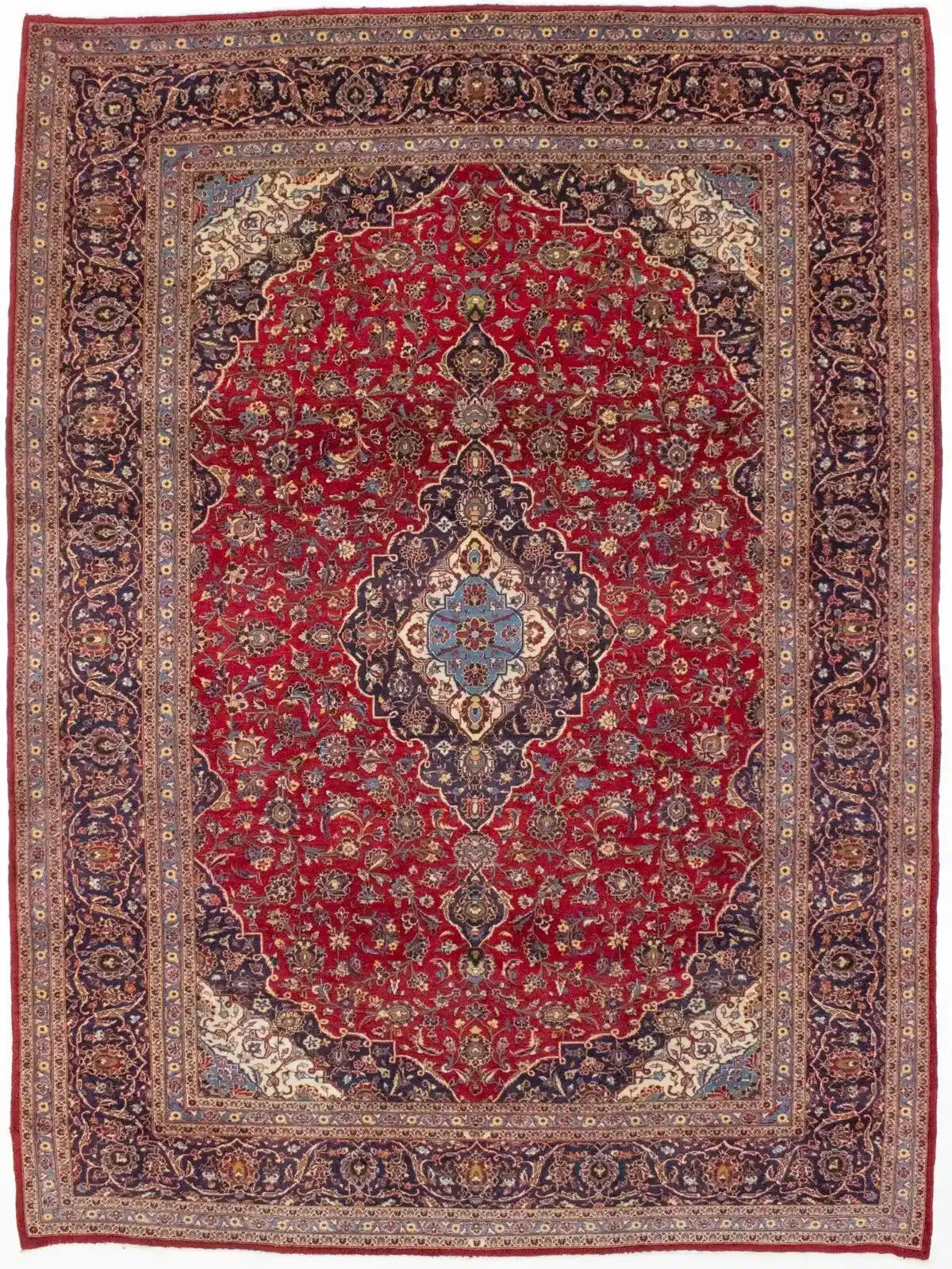 Vintage Handmade Oriental Rug Classic Floral Wool